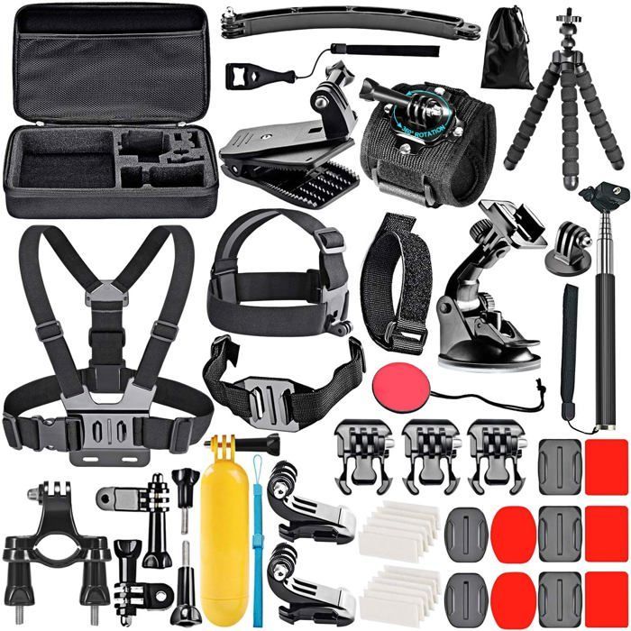 Kit de accesorios 50 en 1 para cámaras de acción, compatible con GoPro Hero9/8/7, Insta360, DJI Osmo y más.