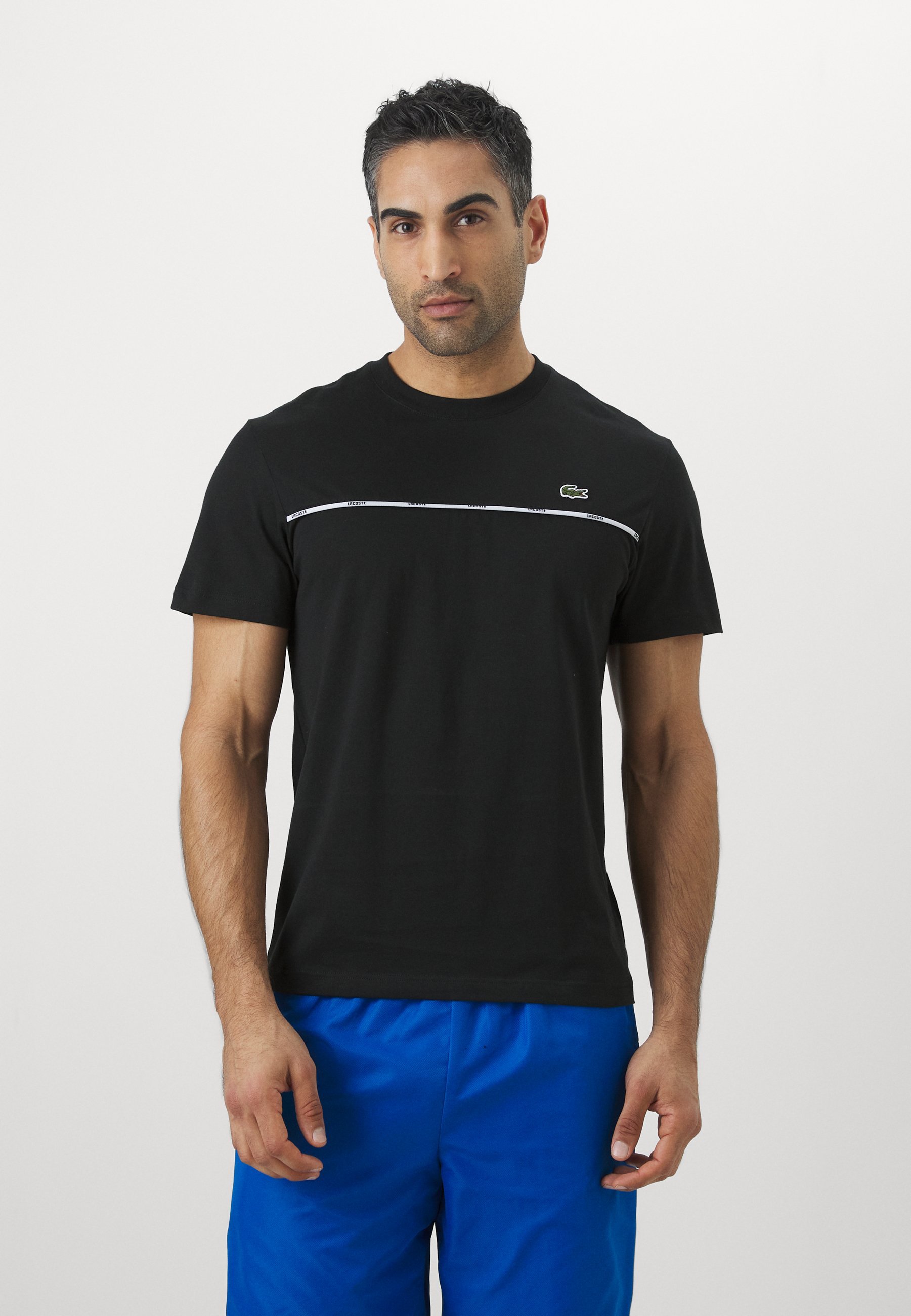 Lacoste Sport TAPE - Koszulka z nadrukiem - czarna