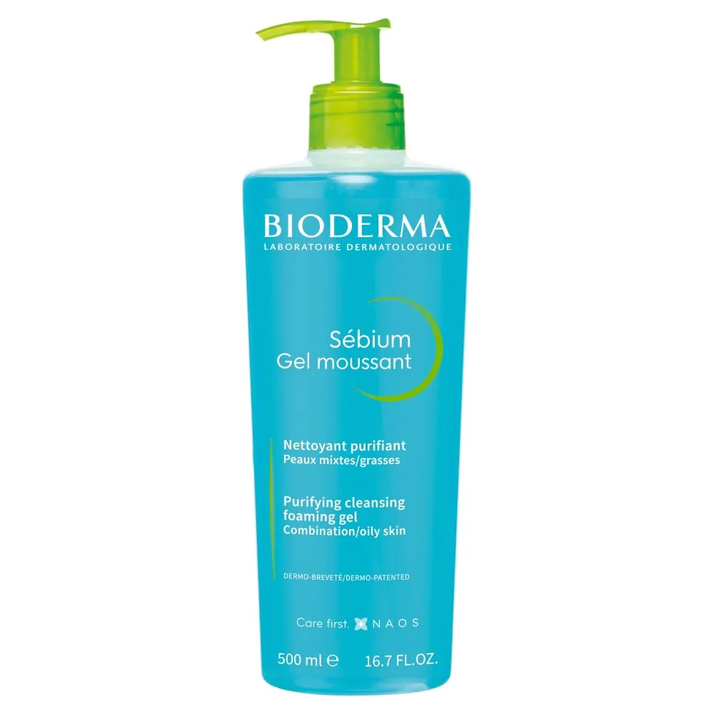 Bioderma Sebium Moussant Żel do mycia skóry trądzikowej, 500 ml