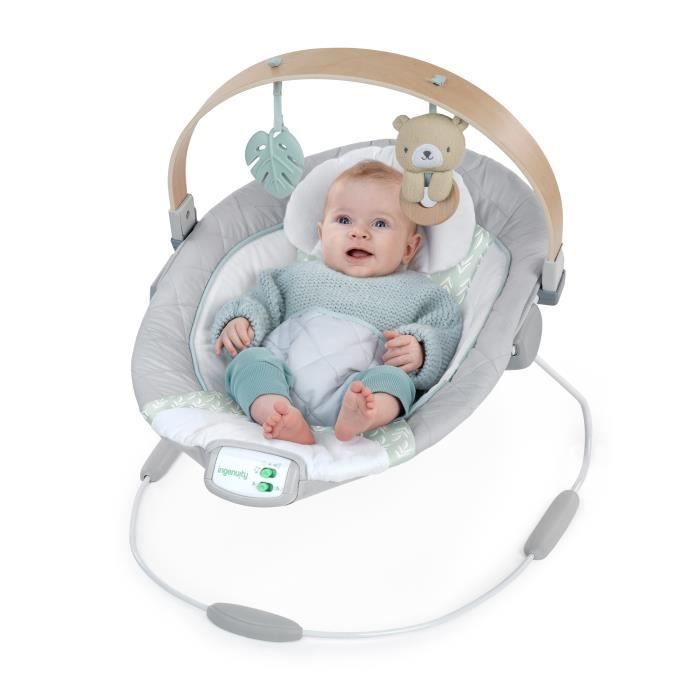 INGENUITY Babybouncer Nate de Beer met houten speelboog, babycadeau