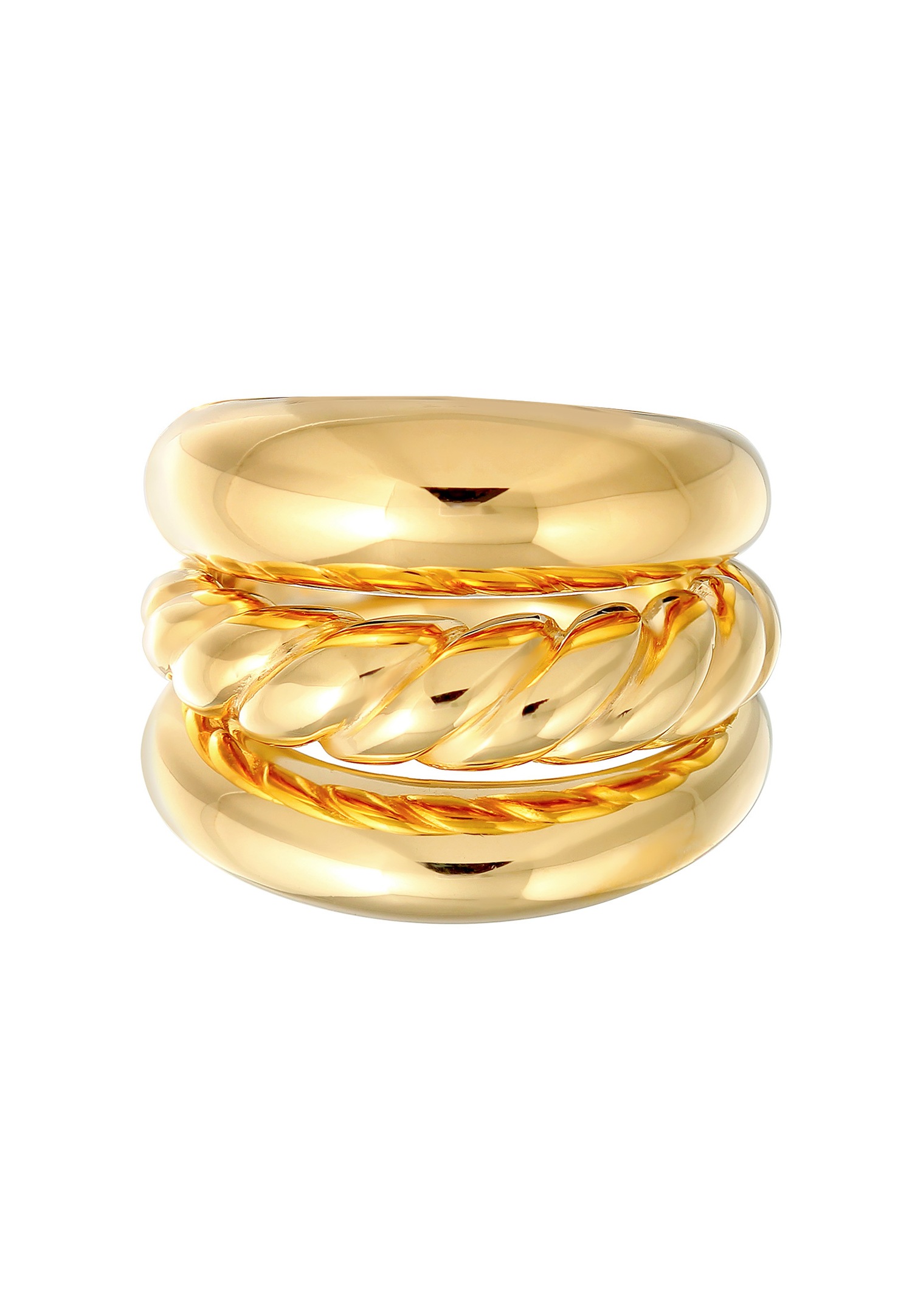 Elli PREMIUM Femmes Ensemble Basique Torsadé en Argent Sterling 925 Rhodié
