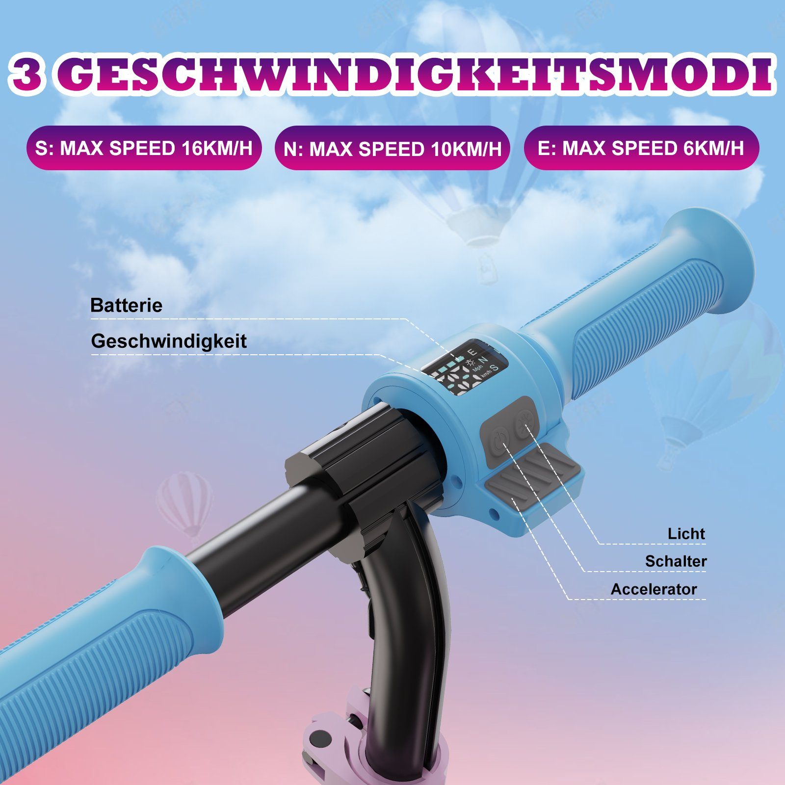 RCB Mini-Scooter, Kinderroller, faltbarer Kinderroller 150 W 16 km/h