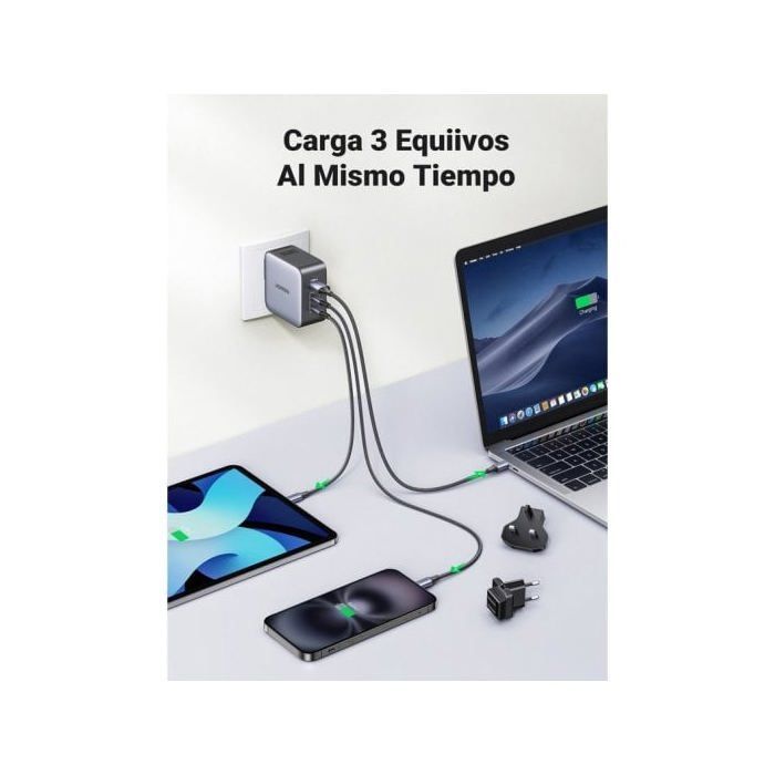Travel Charger - UGREEN - Nexode 65W - 3 USB-C Ports - International Adapter - Fast Charging