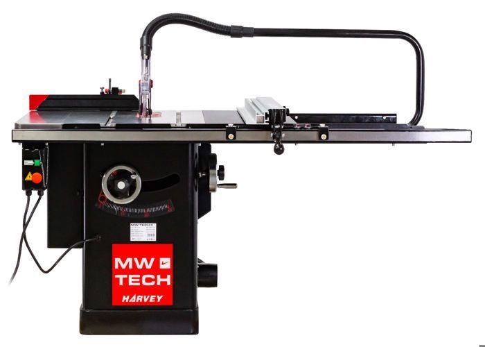 Workshop table saw, 250 mm diameter, 1.65 kW, 230 V, 91 cm stop, MW-Tech TZ2M36
