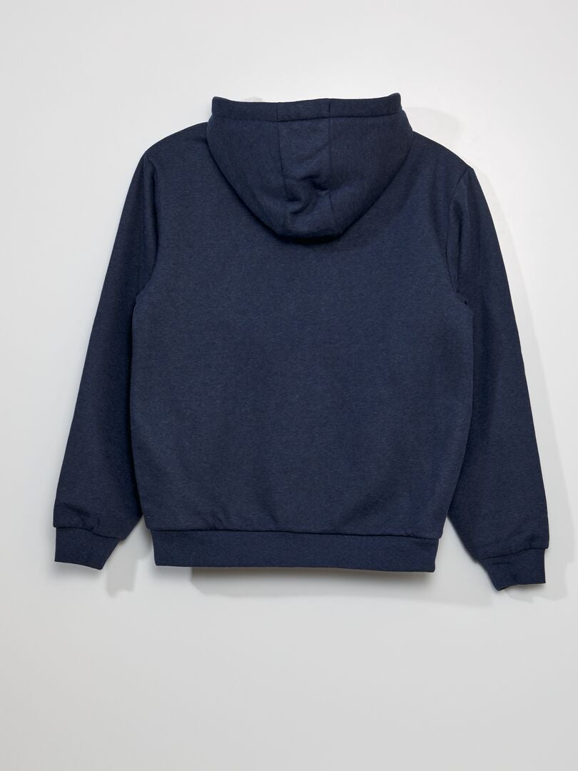 Sweatshirt met ritssluiting en sherpa-voering - BLAUW