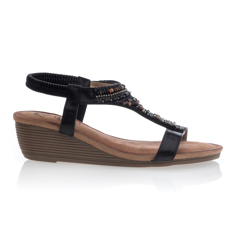 Svarte sandaler / sko med åpen tå til dame