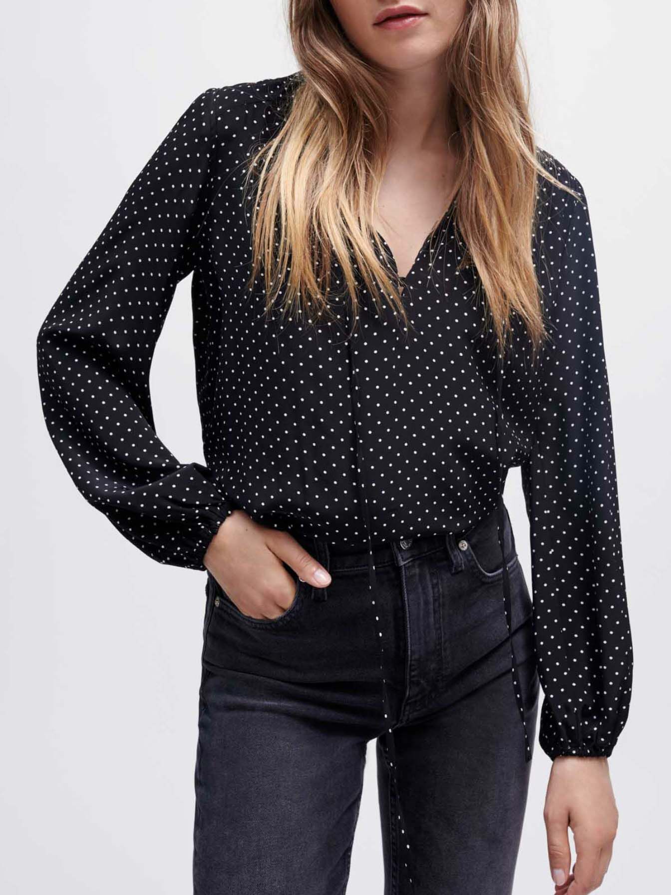 Luchtige blouse - Zwart