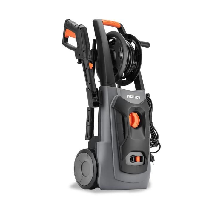 Hidrolimpiadora de alta presión FUXTEC FX-HDR1800 - 1800 W, 130 bar, 420 l/h, boquilla ajustable, manguera de 6 m, depósito de detergente