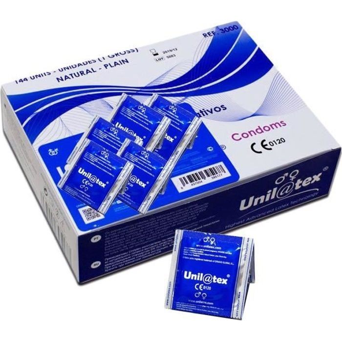 Preservativos Unilatex, paquete de 144 unidades, con certificación CE, económicos.
