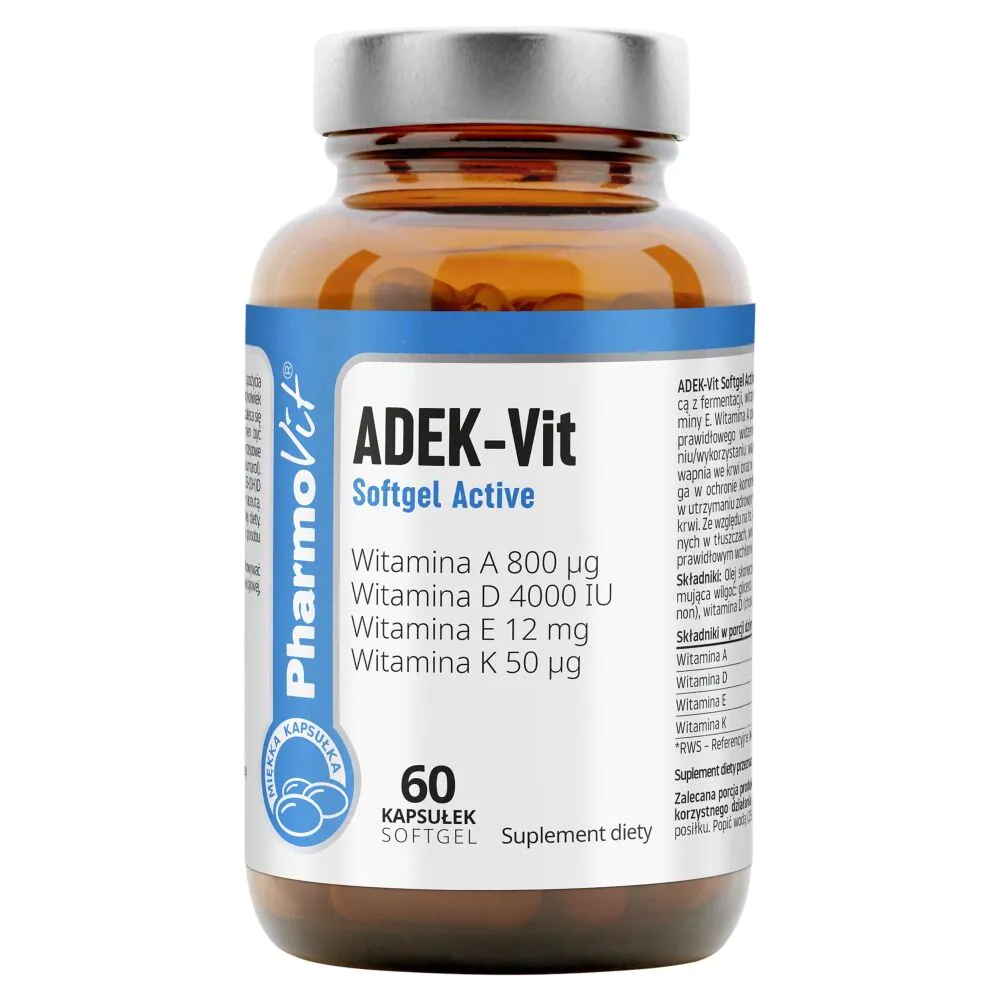 PharmoVit Clean Label ADEK-Vit Softgel Active Kapsułki