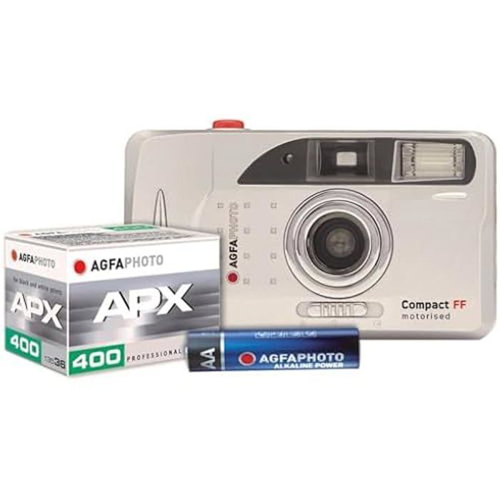 Appareil photo instantané - AGFAPHOTO - Compact Set FF - Film S/W 400 ASA - Flash intégré