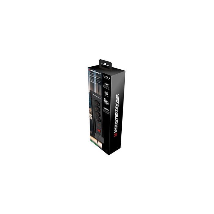 Protector contra sobretensiones Monster Cable MFG4000 negro de 4 tomas