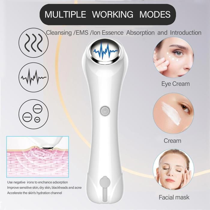 Brosse nettoyante visage 2 en 1 étanche IPX7, nettoyage en profondeur, exfoliation douce et élimination des points noirs (blanche)