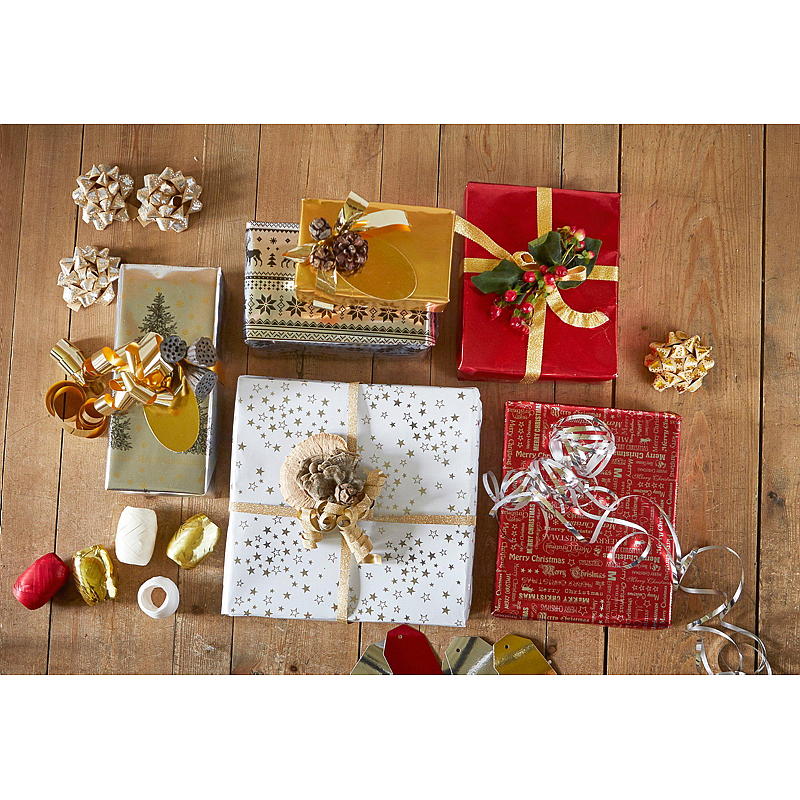 Papier de Noël métallisé 2 m x 0,7 m