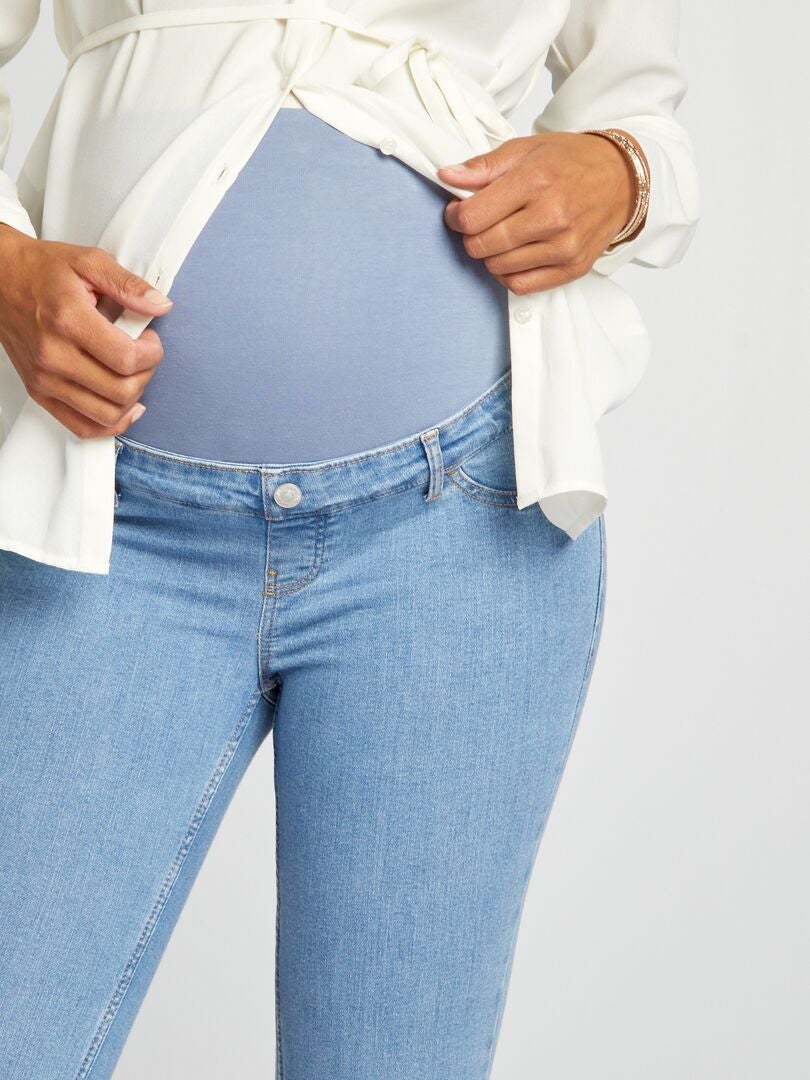 Calça jeans de maternidade superelástica - azul