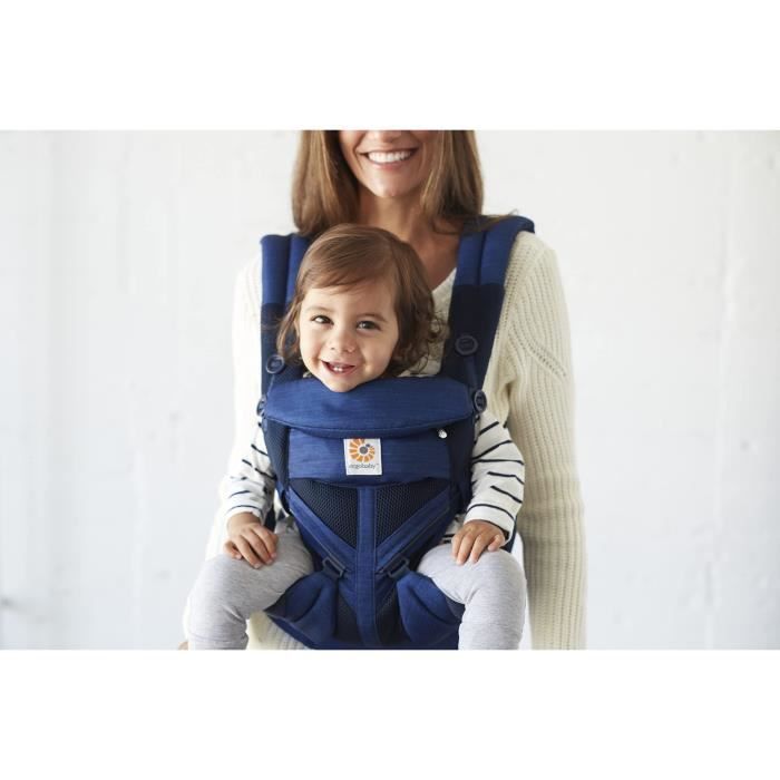 Ergobaby Porte Bebe Omni 360 Ergonomique Et Physiologique Pour Nouveau Né, Cool Air Mesh Dorsale Et Ventral, Vintage Indigo