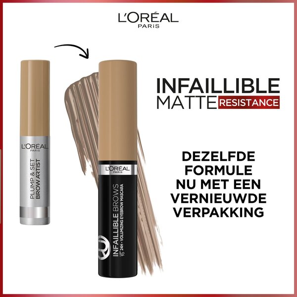 L'Oréal Paris Infaillible Brows 24H 108 Castano Scuro Mascara per sopracciglia waterproof<br>12,1 g