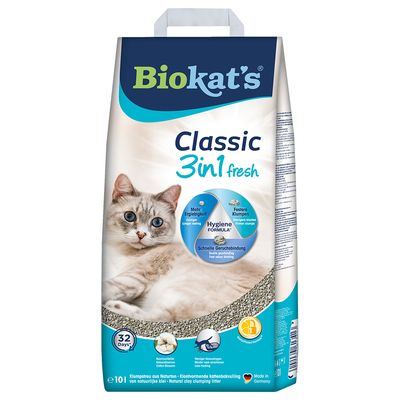 Biokat's Classic Fresh 3in1 -kissanhiekka – puuvillankukan tuoksu