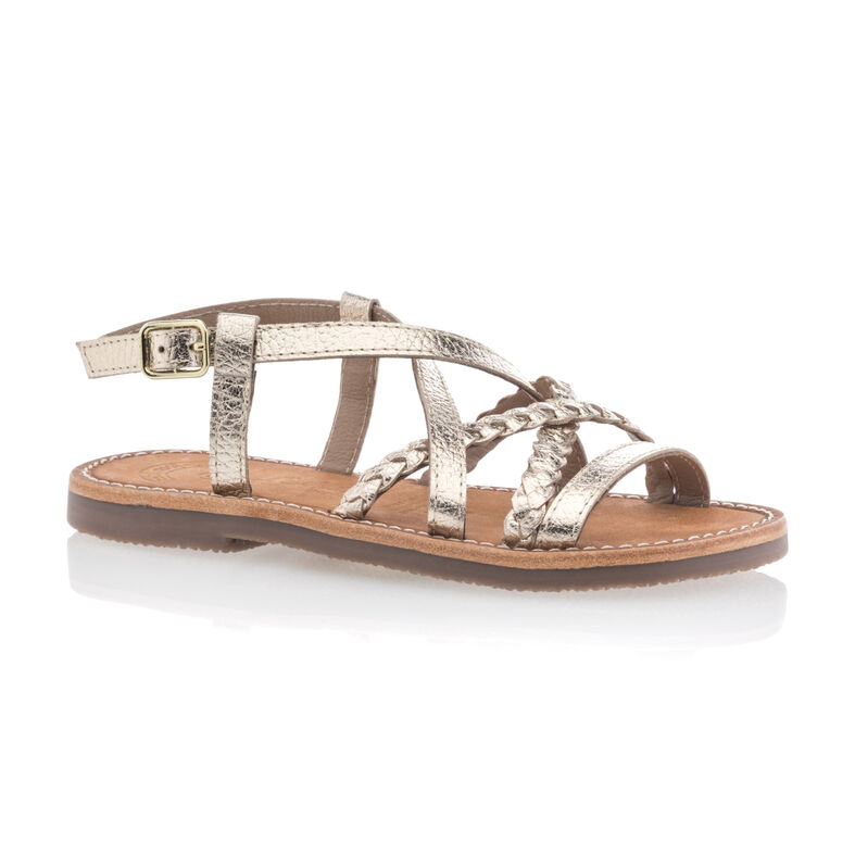 Sandalias amarillas para niña / Zapatos de punta abierta