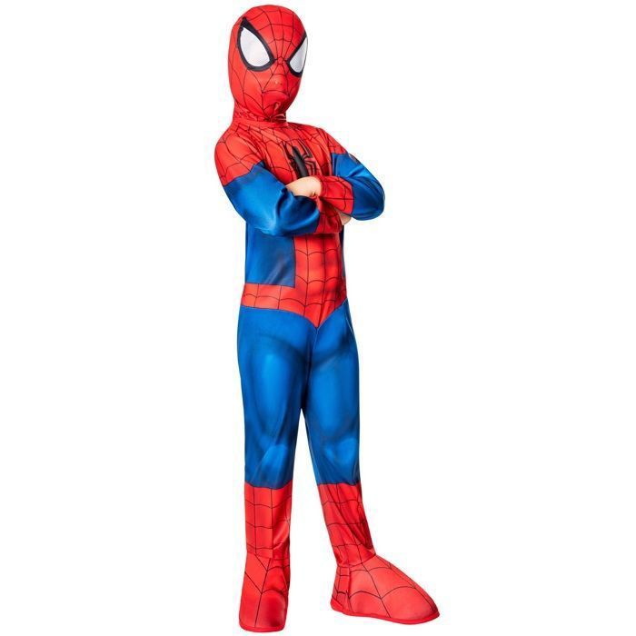 Ultimatives Spider-Man-Kostüm im klassischen Stil für Kinder von 7/8 Jahren, Rot, Burgunderrot