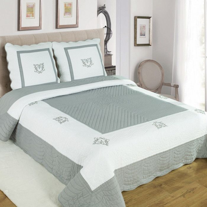 Colcha acolchada Peaceland + funda(s) de almohada a juego 230x250 cm Peaceland Gris