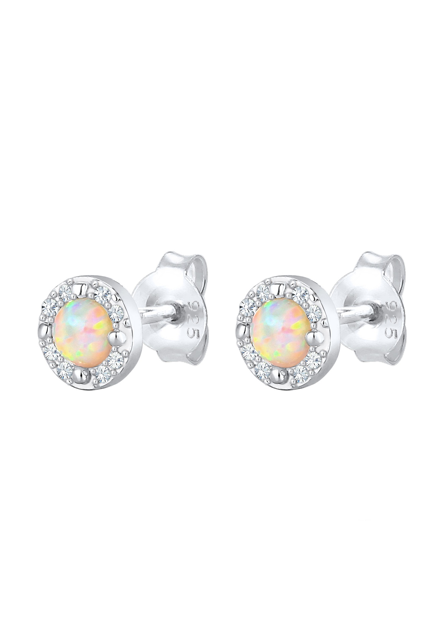 Elli PREMIUM Opal Cristaux Clous d'Oreilles Femme - (925/1000) Argent