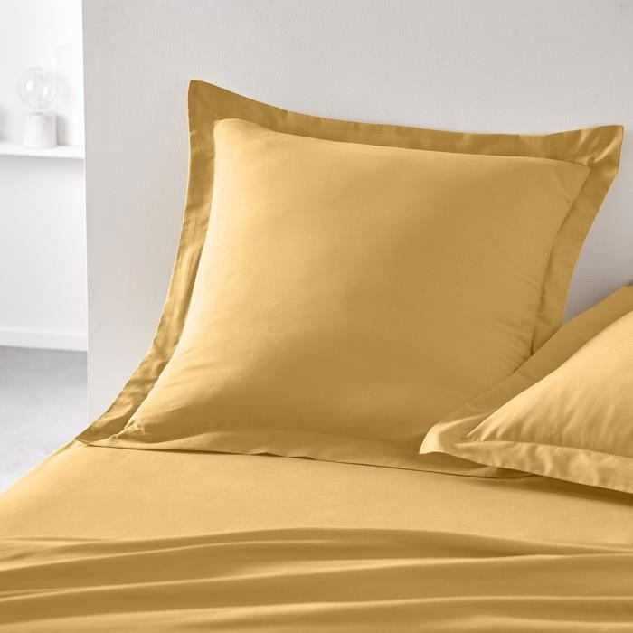 Funda de almohada TODAY Essential - 63 x 63+5 cm - 100% algodón liso - Ocre