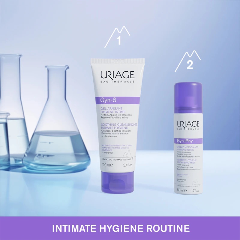 Uriage Gyn-Phy Gyn-8 nomierinošais tīrīšanas gels Intīmā higiēna intīmās higiēnas gels kairinātai ādai