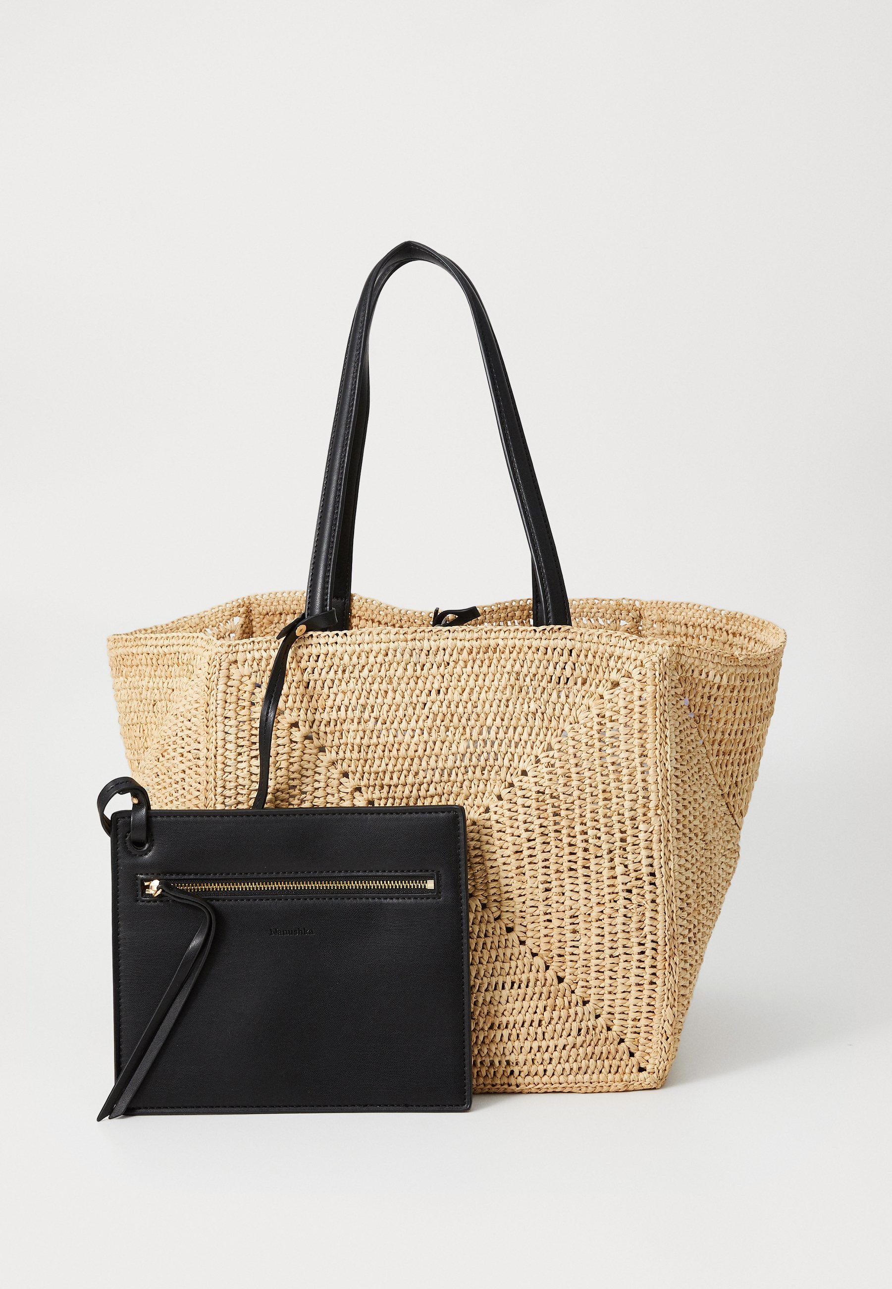 Nanushka THE ORIGAMI TOTE - Tote bag - beige/zwart