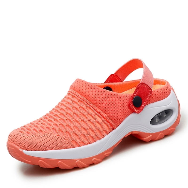 Sandali estivi da donna casual con maggiore imbottitura, sandali con plateau antiscivolo per donna, pantofole da passeggio da esterno in rete traspirante.