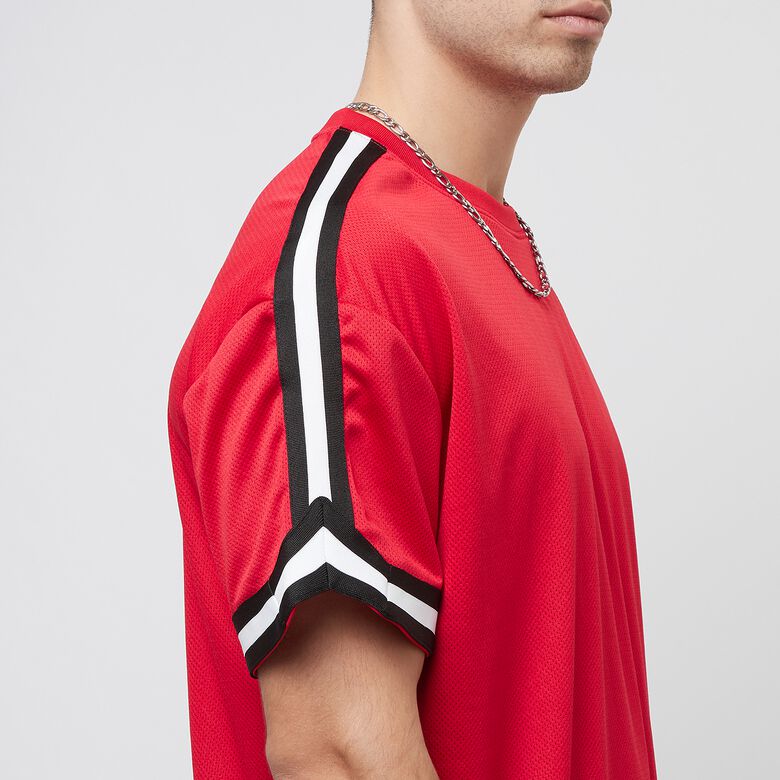 Camiseta de malla con rayas extragrandes