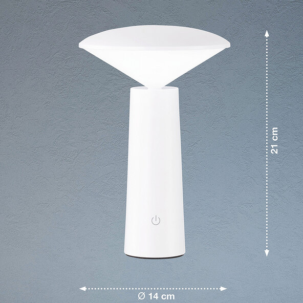 Pinto LED rechargeable table lamp, white