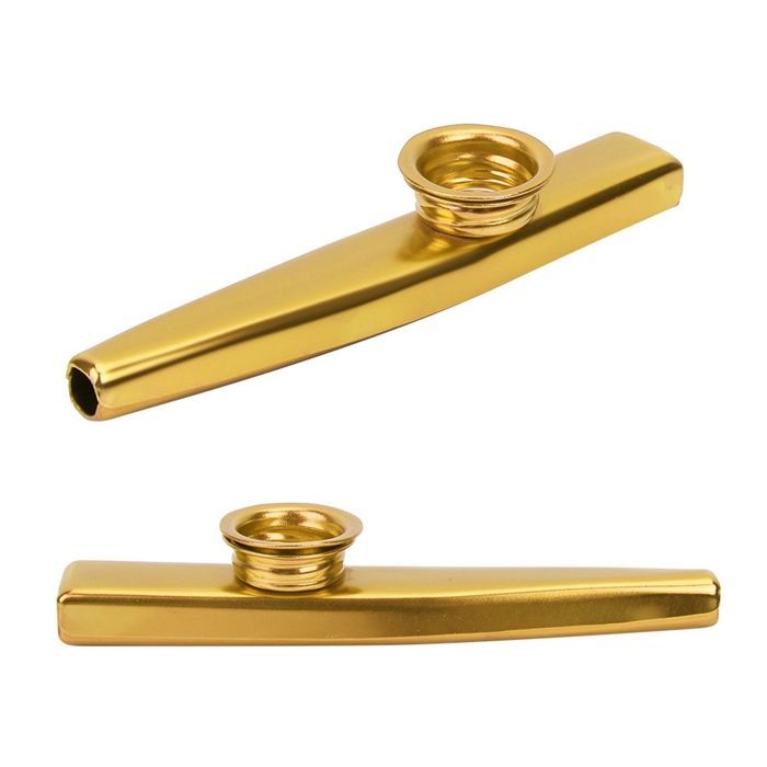 Kazoo in metallo, strumento kazoo in lega di alluminio, facile da imparare per i bambini, oro
