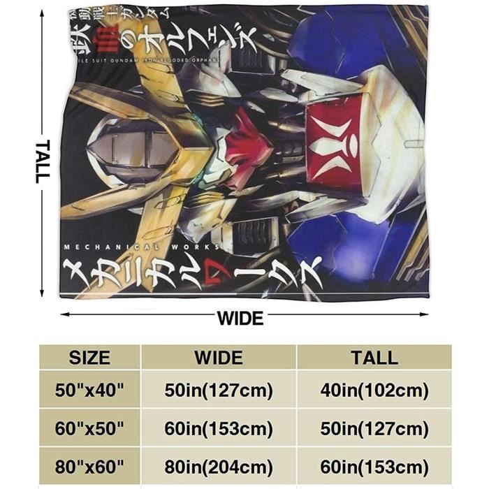 Manta de Mobile Suit Gundam Iron-Blooded Orphans - Morada - Adulto - Rectangular