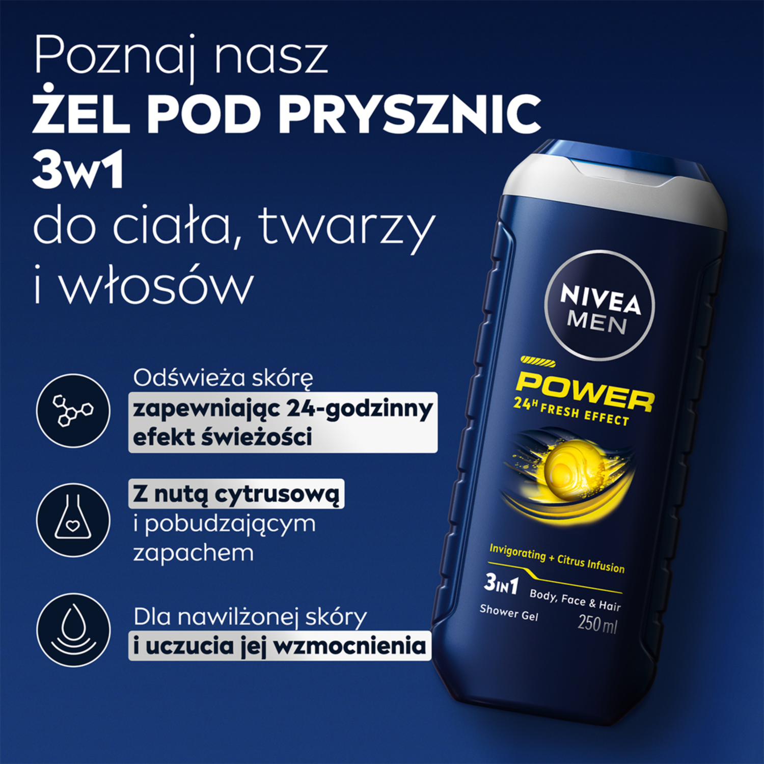 Nivea Men dusjsåpe for menn 500ml Power Refresh Men