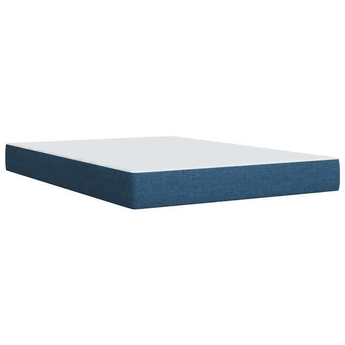 Estructura de cama con colchón - Maison Exclusive - 140x190 cm - Tela azul - Máxima relajación