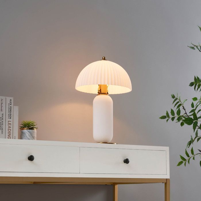 Lampe à poser vintage avec coupole en verre orientable - Adaline