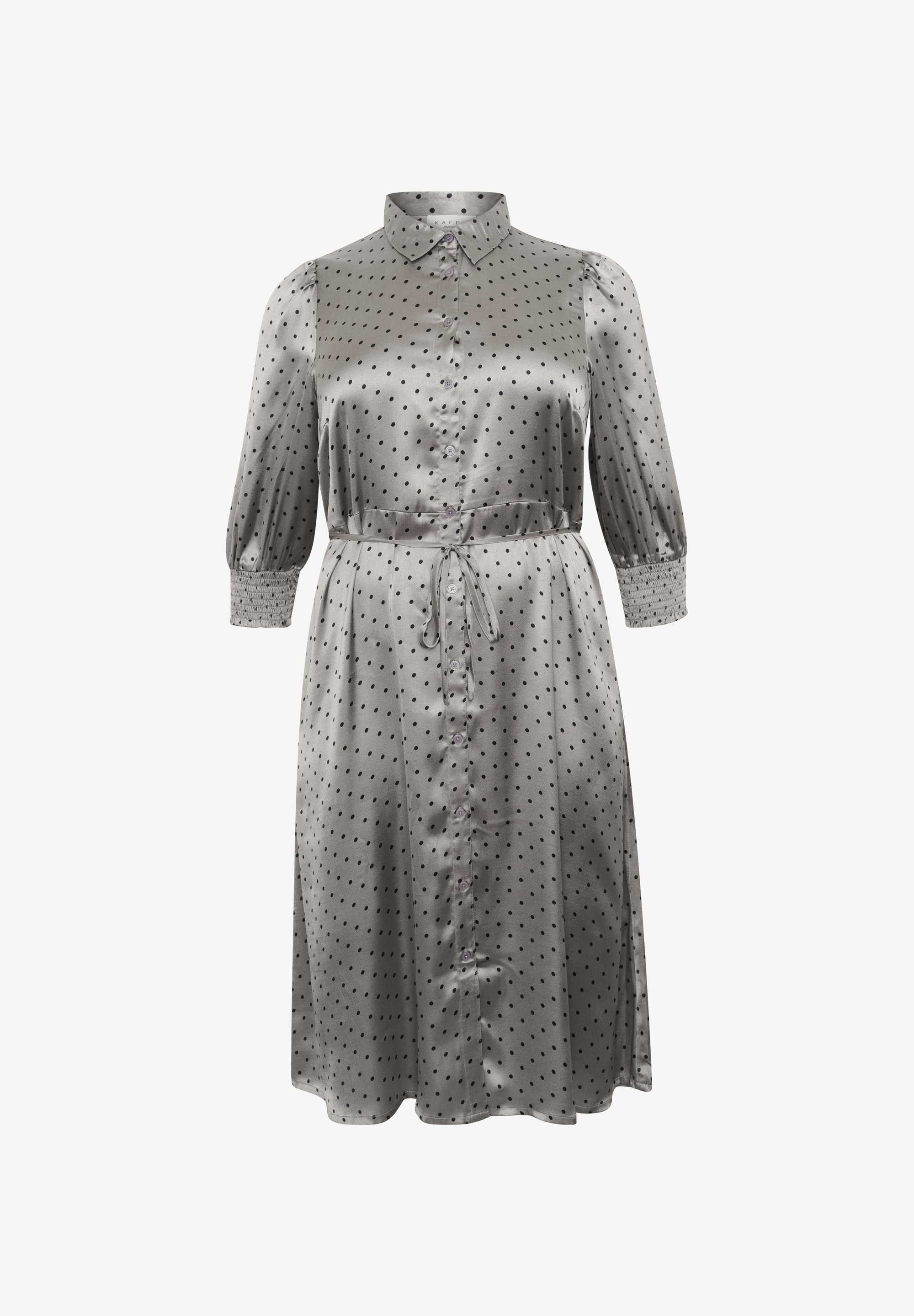Robe-chemise Kaffe Curve KCEMINE OLINE - Gris anthracite à pois noirs