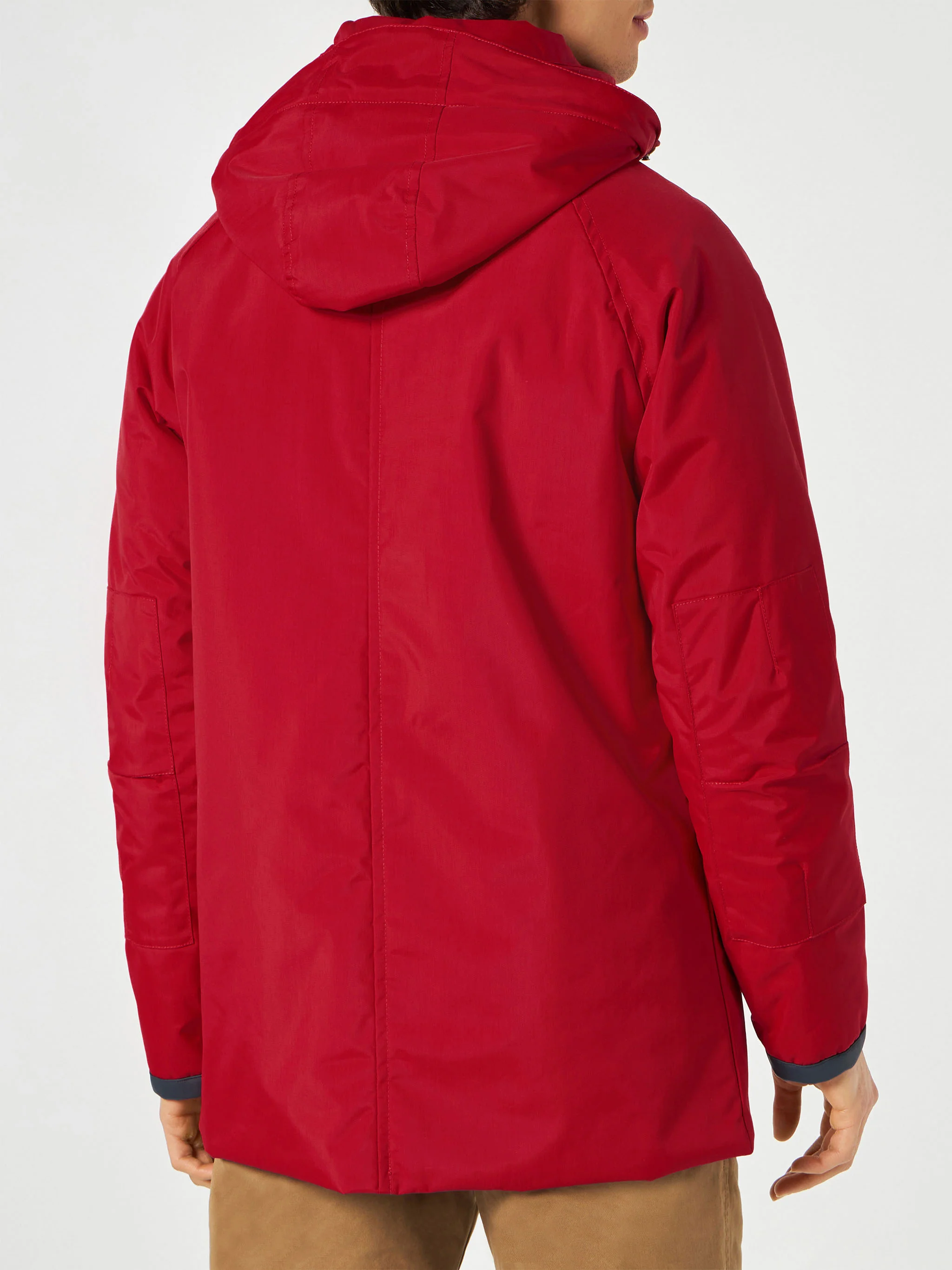 Voyager herenparka met capuchon in rood