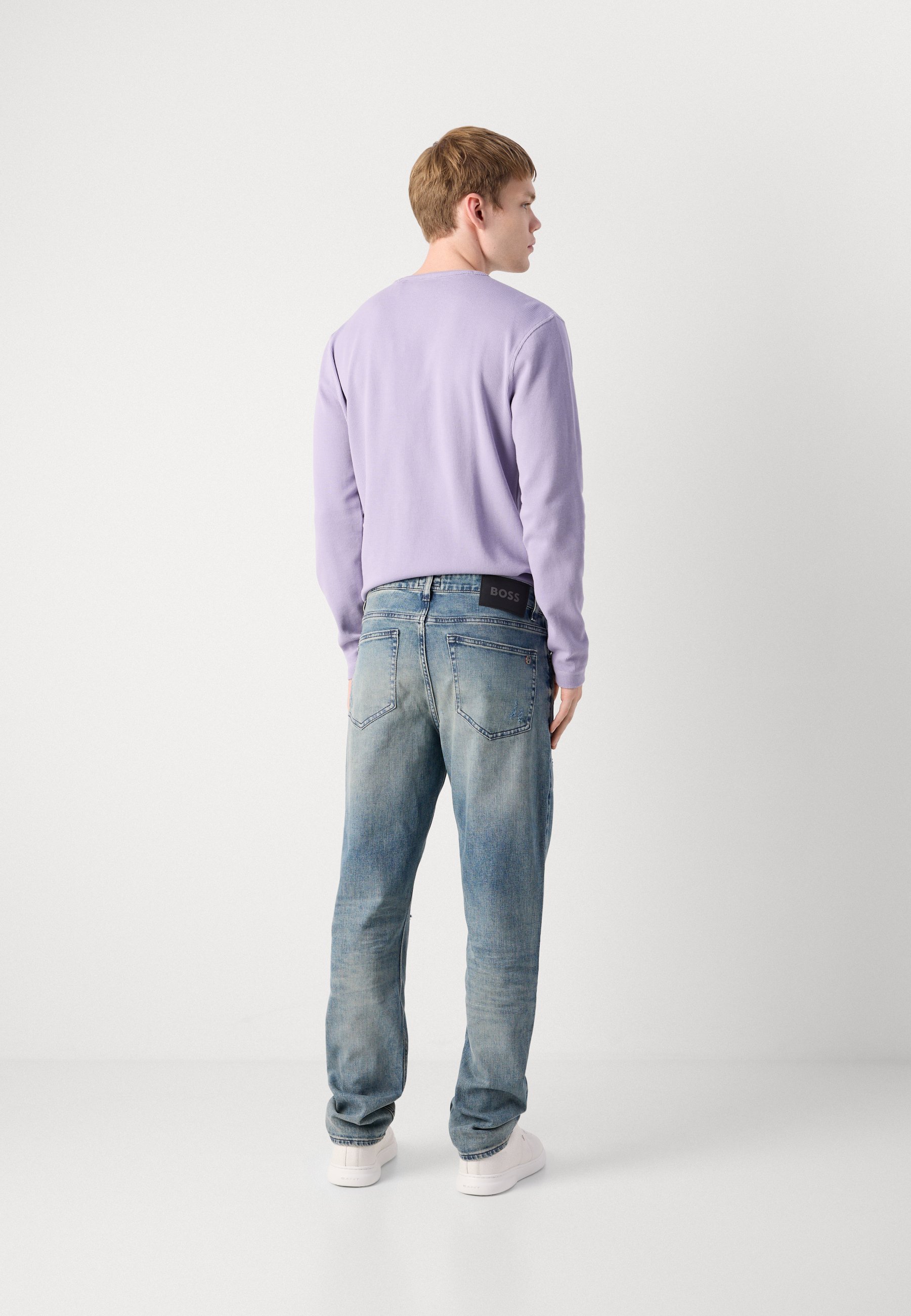 BOSS TROY - Jean droit - turquoise
