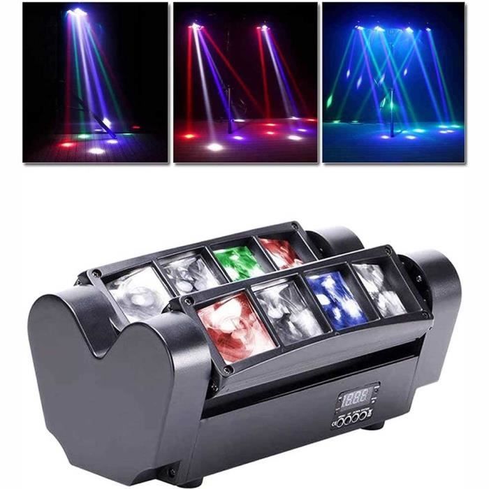 Efecto de luz de discoteca tipo araña de 8x10W - FOLAYA - Control de sonido y DMX512 - Estroboscópico alto