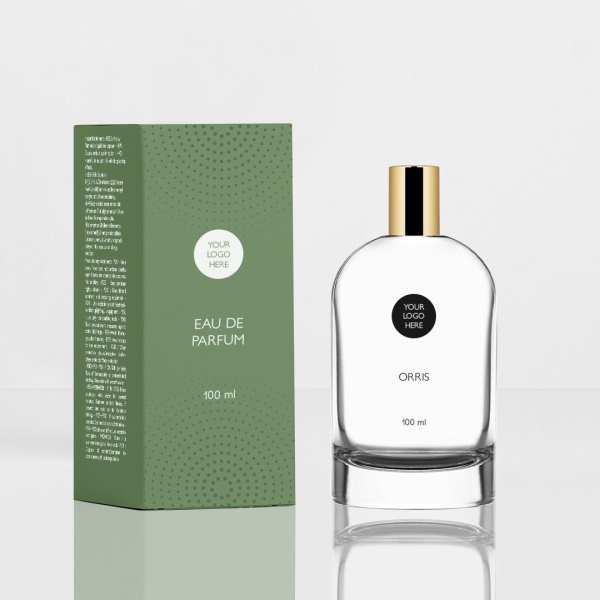 Frasco de vidro transparente Orris FEA 15 de 100 ml