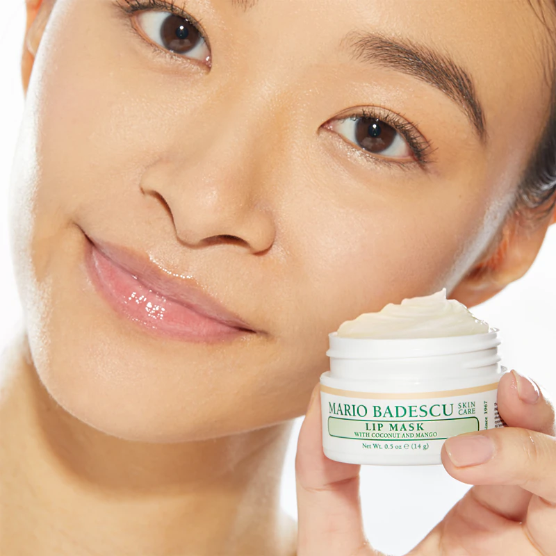 Máscara labial hidratante Mario Badescu com coco e manga.