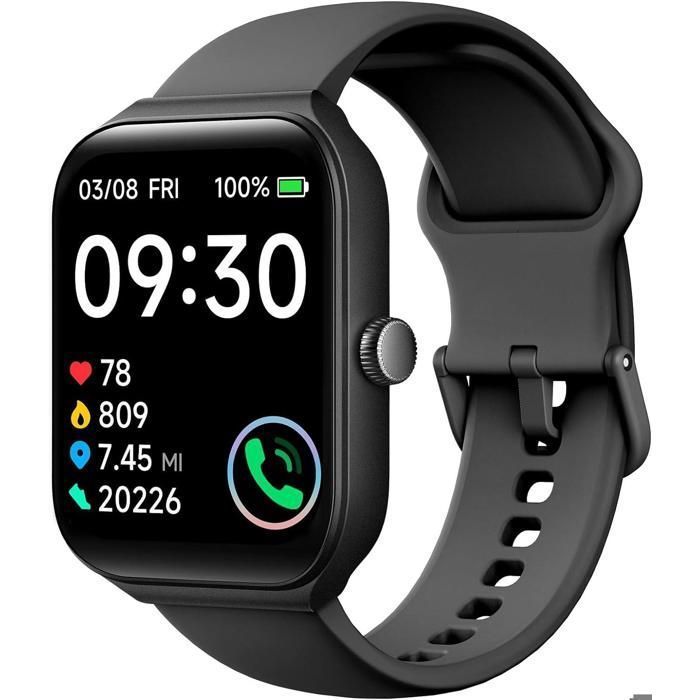 Reloj inteligente negro para mujer con pantalla de 1,95
