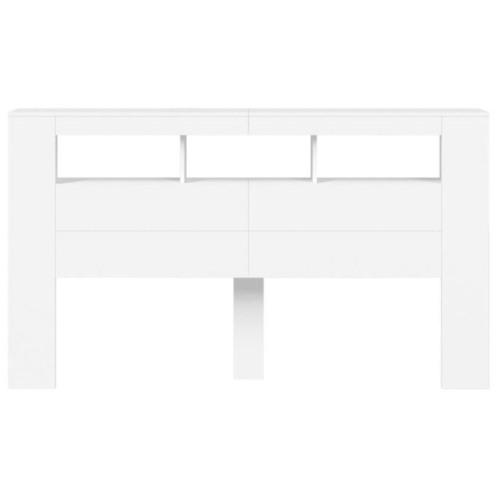 vidaXL Tête de Lit à LED, Panneau avec Rangement, Accessoire de Lit, Tête de Cadre de Lit Chambre, Blanc 180x18,5x103,5 cm 837358
