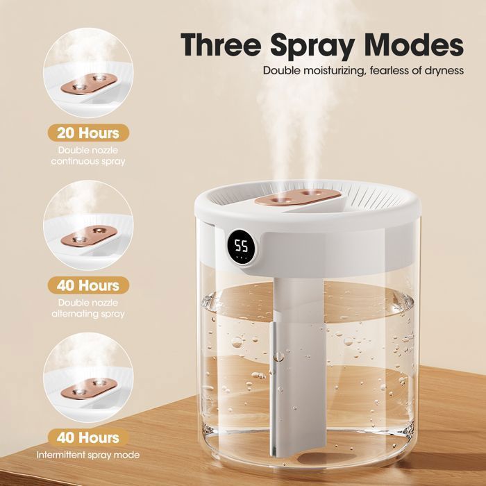 Humidificador de aire, humidificador duradero de 2 litros para dormitorio, oficina, difusor de plantas, blanco