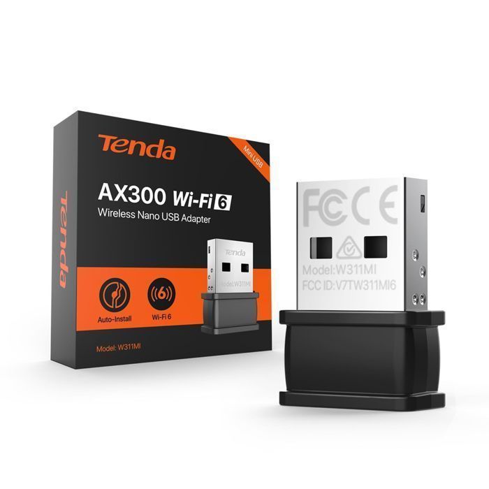 Tenda WiFi Key - W311MI - Wi-Fi 6 - AX300 - Plug & Play - USB Wi-Fi Adapter for PC - Soft-AP - Windows 7/10/11
