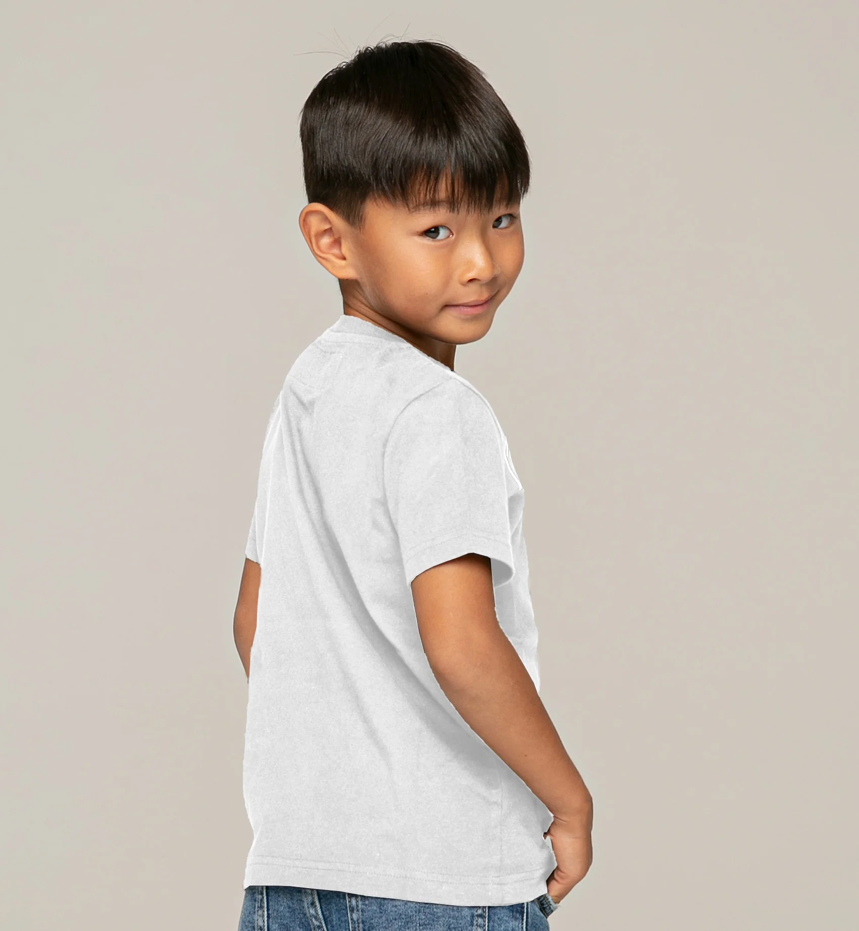 Wit kindershirt met opdruk 
