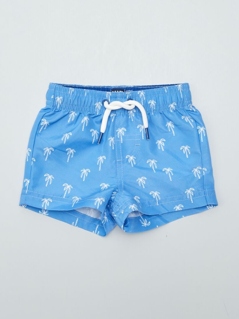 Calção de banho boxer estampado - AZUL