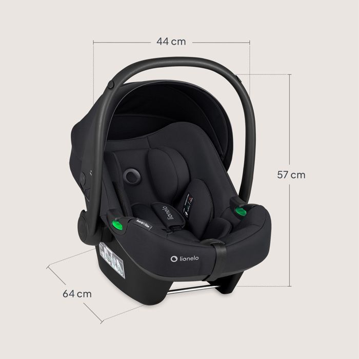 Seggiolino auto LIONELO Astrid i-Size 40-87 cm - Porta-neonati - Omologato ADAC - Leggero - Gruppo 0+ - Nero